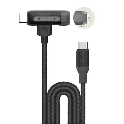 MOMAX 1-Link Flow Duo 2-in-1 USB-C to Lightning 1.5米 連接線 DL56