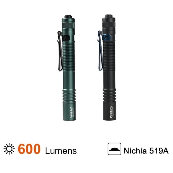 ACEBEAM Pokelit 2AA 隨身手電筒｜600流明的亮度，最遠照射距離可達101米