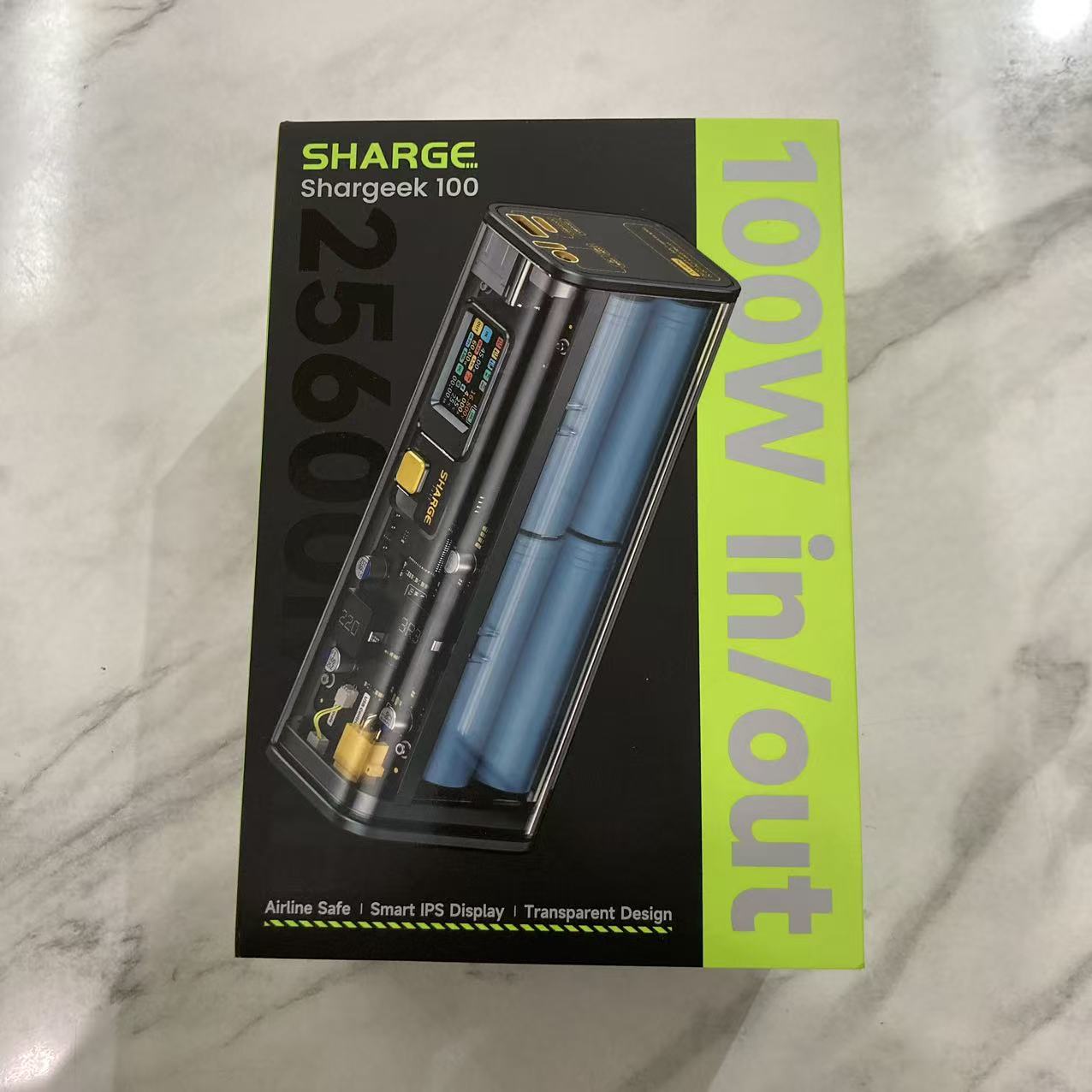 SHARGE STORM2 透明100W快充移動電源 25600mAh #1710 ( 陳列品/瑕疵品特價出售 )