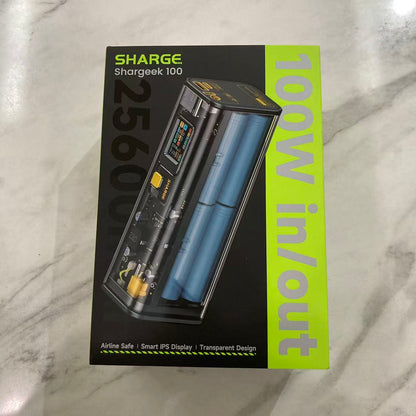 SHARGE STORM2 透明100W快充移動電源 25600mAh #1710 ( 陳列品/瑕疵品特價出售 )