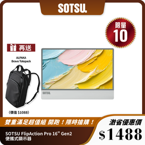 SOTSU UltraSlim 12.5" 便攜顯示器｜超薄設計 + 高清顯示｜適合商務與旅行