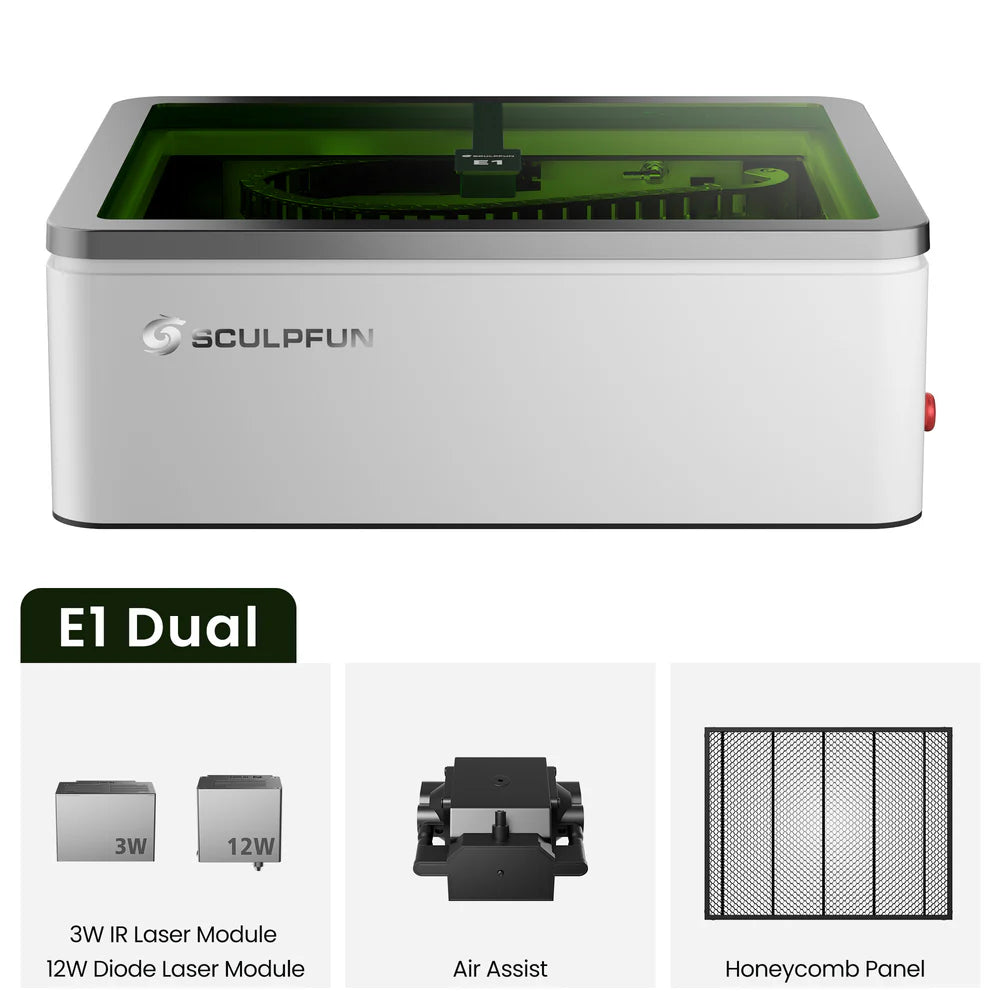 SCULPFUN E1  Dual 全封閉鐳射雕刻機