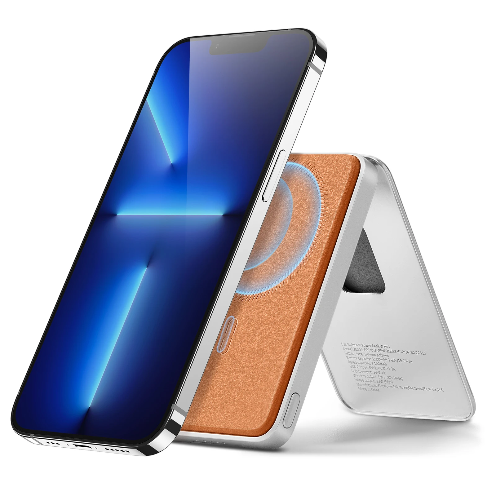 ESR HaloLock 5000mAh 三合一支架款移動電源｜支援 MagSafe 無線充電
