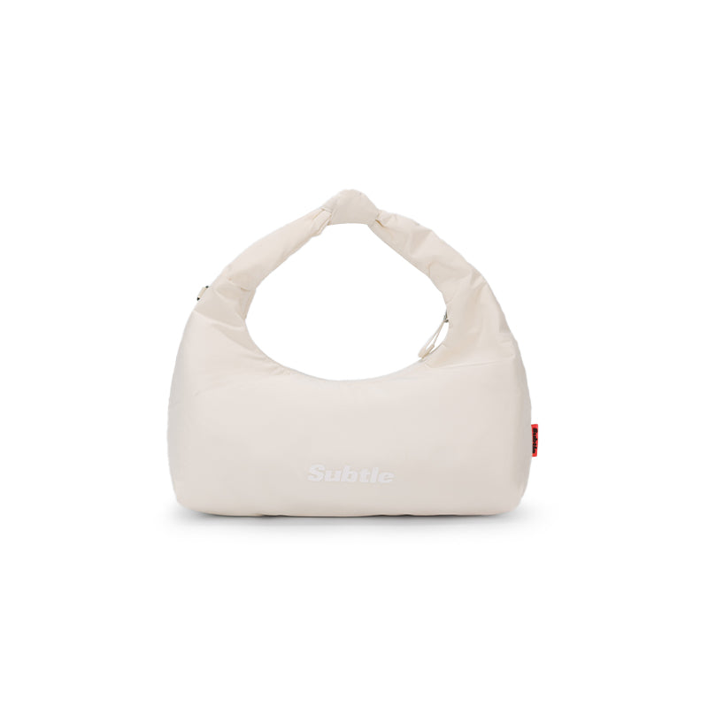 SUBTLE LOOP Mini Messenger Bag - 白色，正面展示