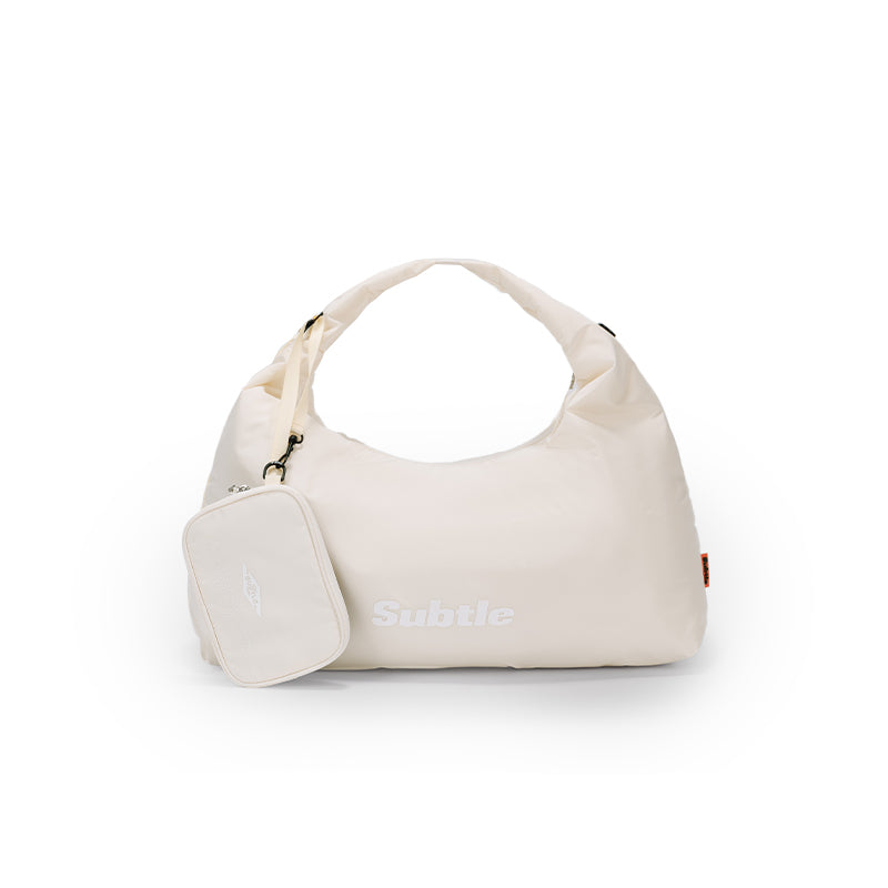 SUBTLE LOOP Messenger Bag - 白色，正面展示