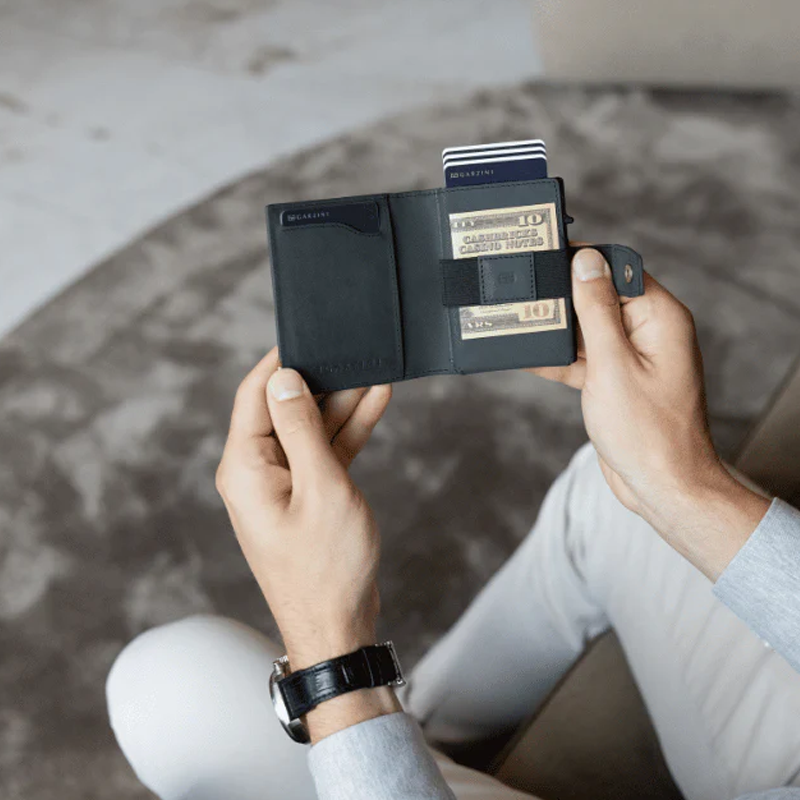 GARZINI Metal Wallet｜多功能金屬卡包｜輕鬆按一下即可快速取卡