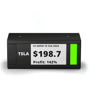 TICKRMETER E-Ink Stock Ticker 桌面股價顯示器｜實時追蹤股票、加密貨幣