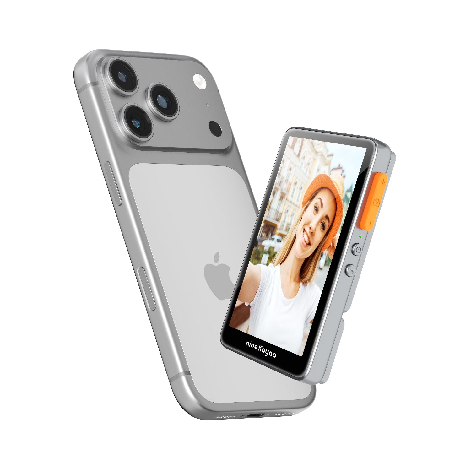 NINEKAYAA XQ9Ultra 自拍屏 - 4.02 吋高清顯示屏示意