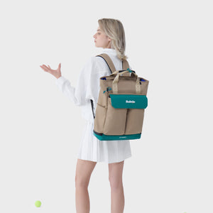 SUBTLE AFAR系列 PVC運動雙肩包 - 綠棕色款輕量背囊，適合戶外及日常使用