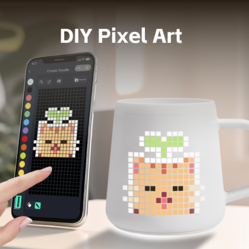 PIXELMUG P1 智能像素顯示杯 - DIY 像素圖案創作展示