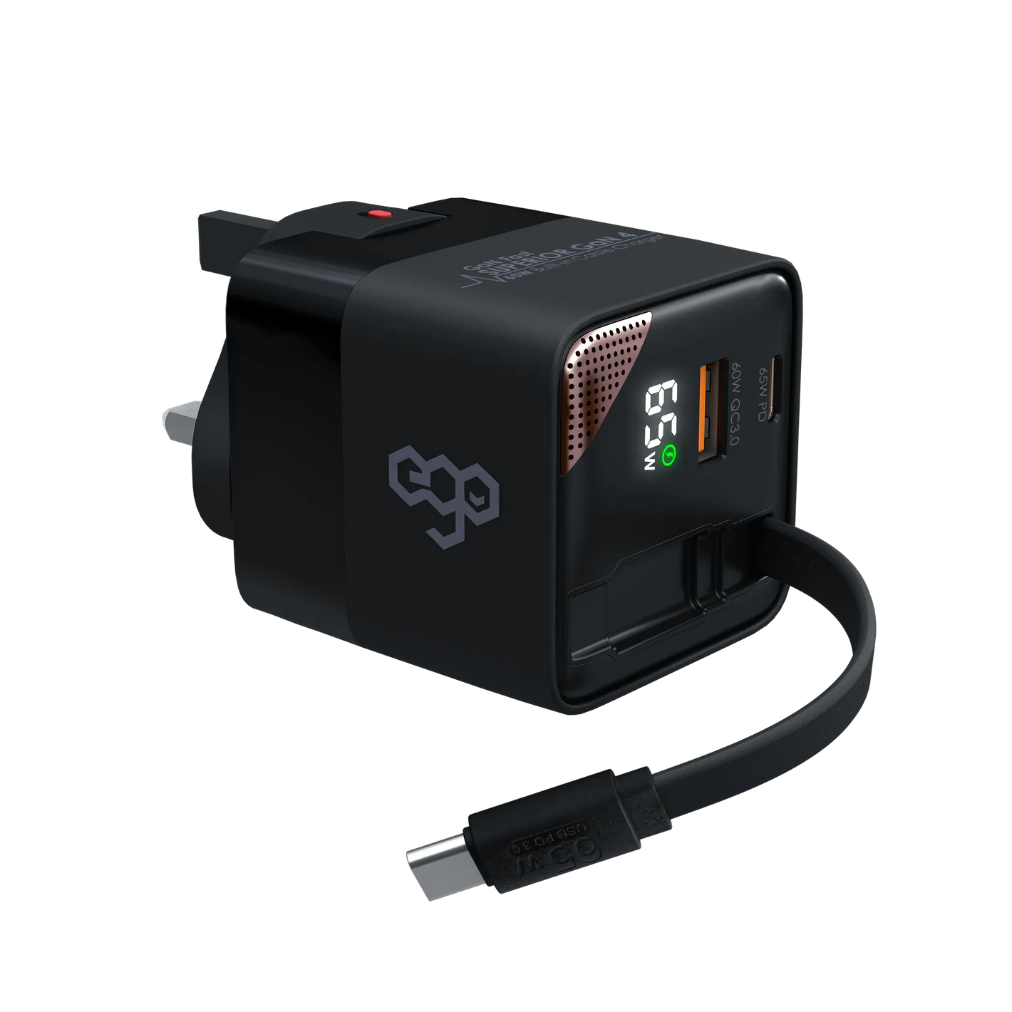 EGO 65W Superior GaN 充電器｜65W GaN 氮化鎵技術｜多國旅行插頭