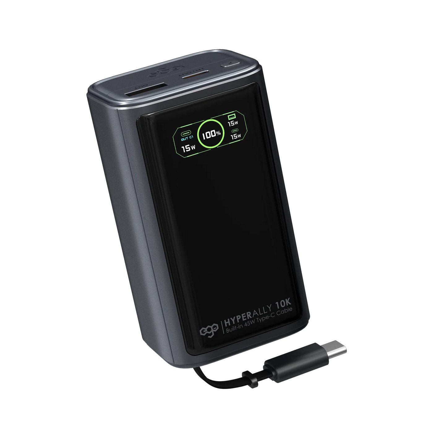 EGO Hyper Ally 10K @45W 延長線外置電｜45W PD 快速充電｜雙向快充設計