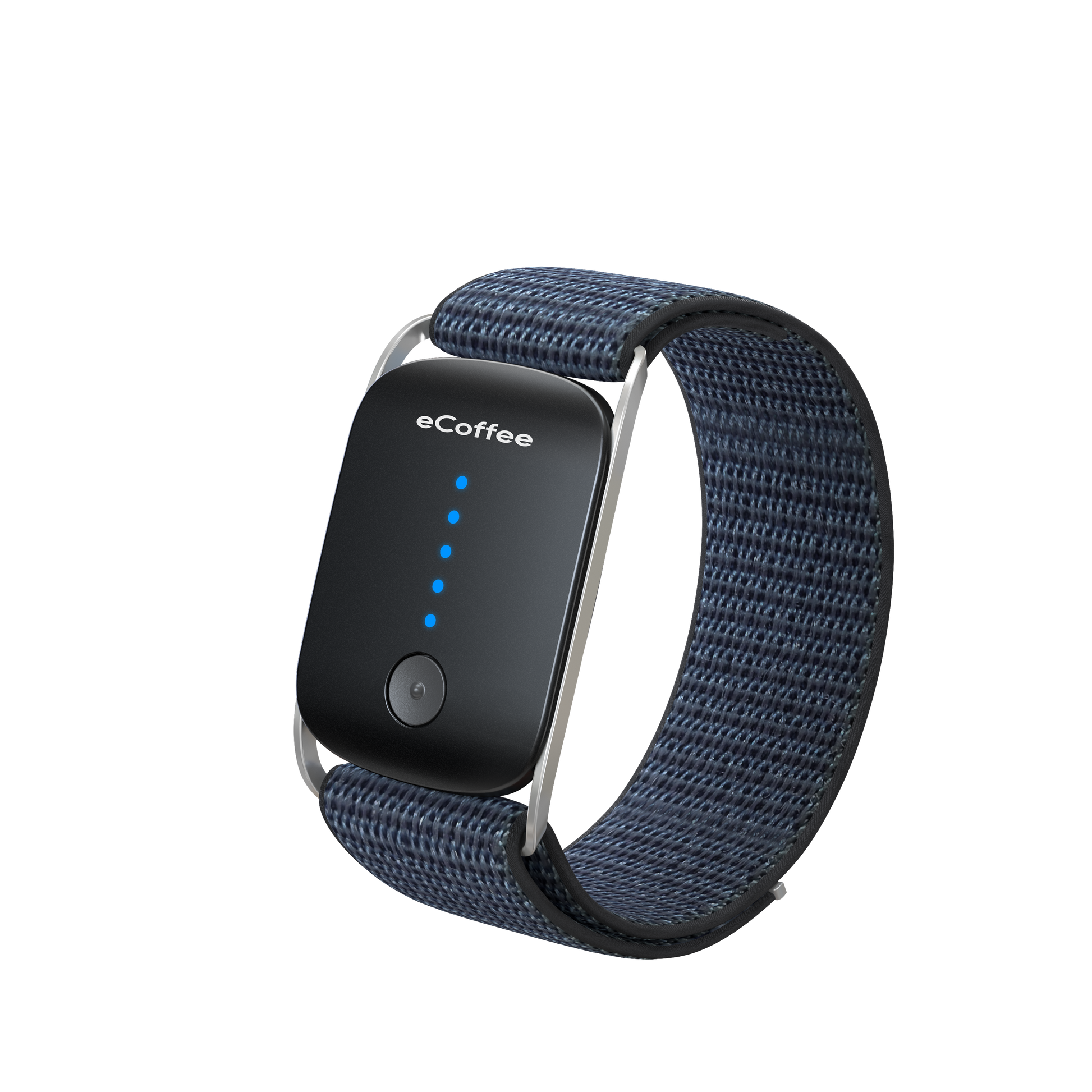EMETERM eCoffee 電子咖啡手環｜墨藍色展示（主圖）長效續航與快速充電