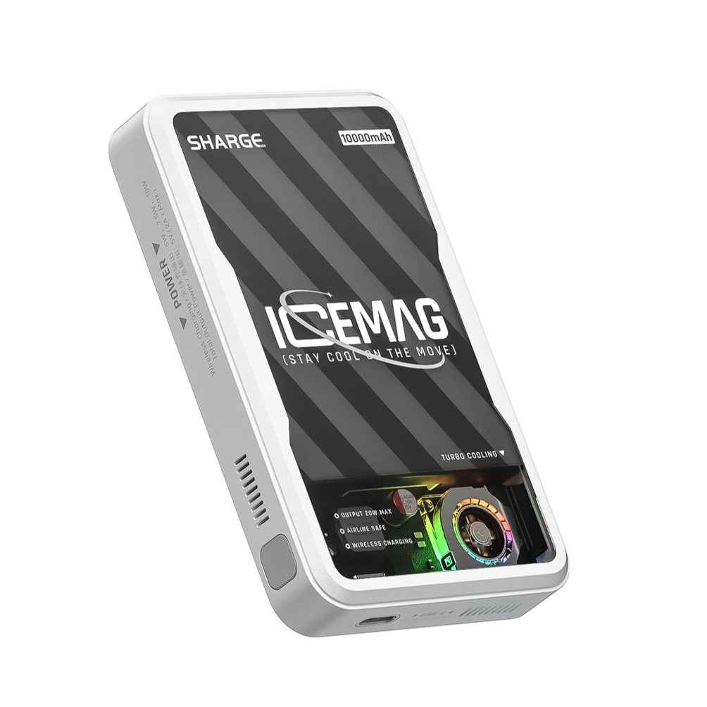 SHARGE ICEMAG 磁吸行動電源 - 10000mAh 大容量，支援無線快充
