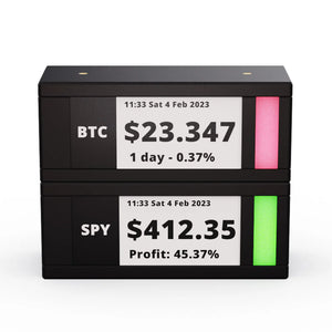 TICKRMETER E-Ink Stock Ticker 桌面股價顯示器｜實時追蹤股票、加密貨幣