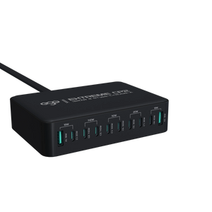 10 個 USB 插口展示，可同時為多設備充電