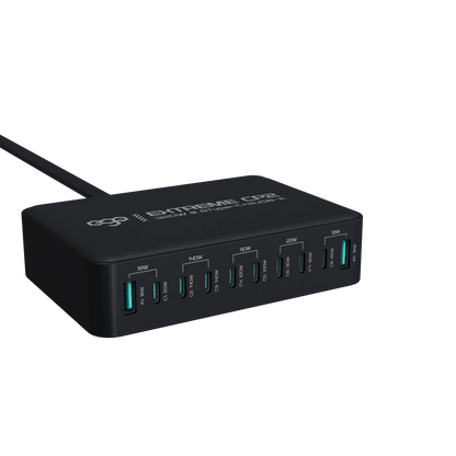 10 個 USB 插口展示，可同時為多設備充電