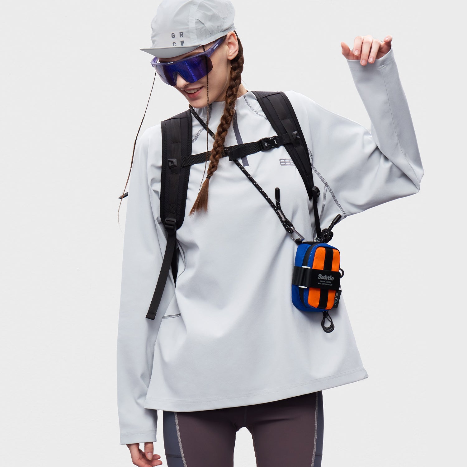 SUBTLE SIKE-B 騎行車尾包 - 藍橙色車尾儲物袋，斜跨設計，滿足日常通勤儲物需求