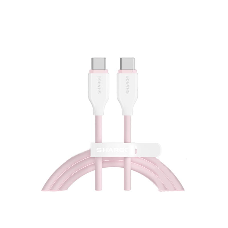 SHARGE USB C to C 60W 高彈矽膠數據線 SL112｜ 支援60W 快充｜480Mbps 數據傳輸
