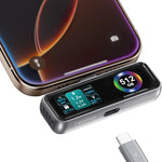 TWOPAN Portable SSD 正面展示：顯示 LCD 屏幕與智能冷卻風扇細節。