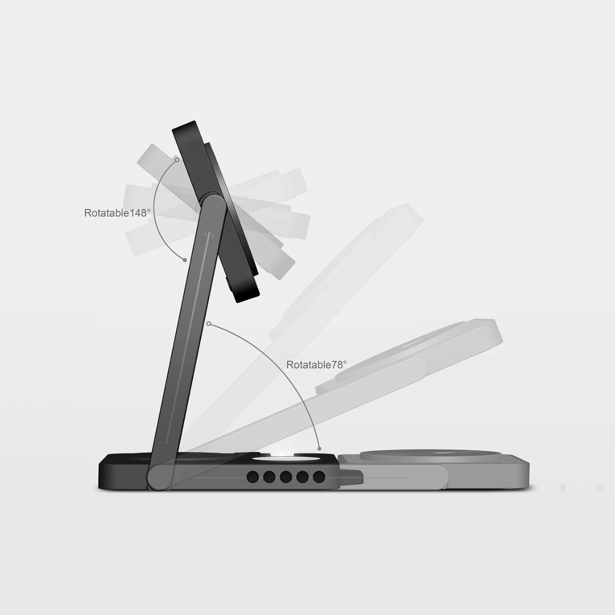 AULUMU 4-in-1 折疊無線充電座｜可折疊平放