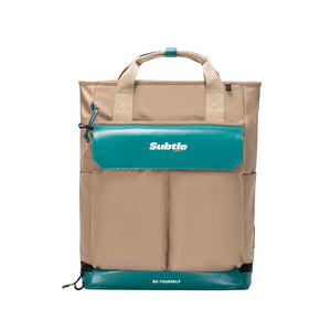 SUBTLE AFAR系列 PVC運動雙肩包 - 綠棕色款輕量背囊輕量設計