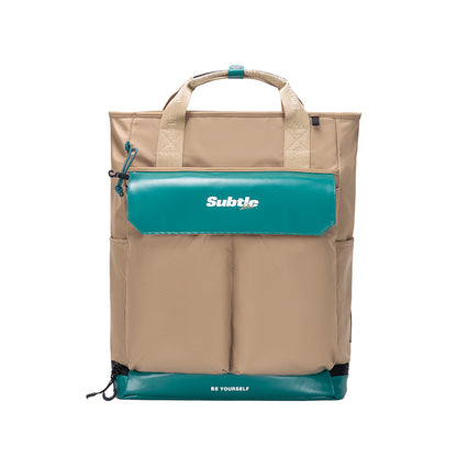 SUBTLE AFAR系列 PVC運動雙肩包 - 綠棕色款輕量背囊輕量設計