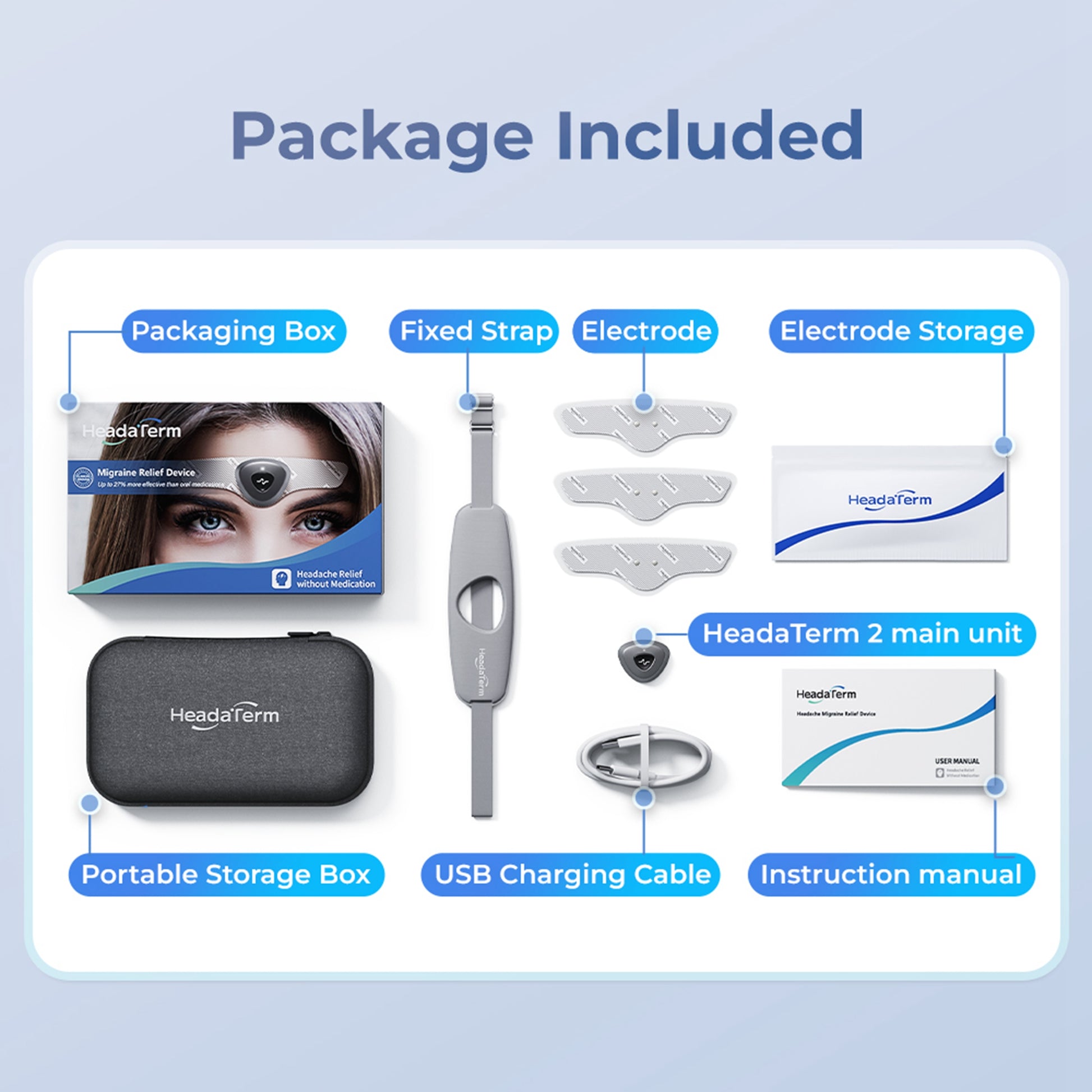 EMETERM Headaterm 2 頭部按摩裝置 -配備可調節刺激強度與輕便佩戴設計，適合旅遊及學習場景 