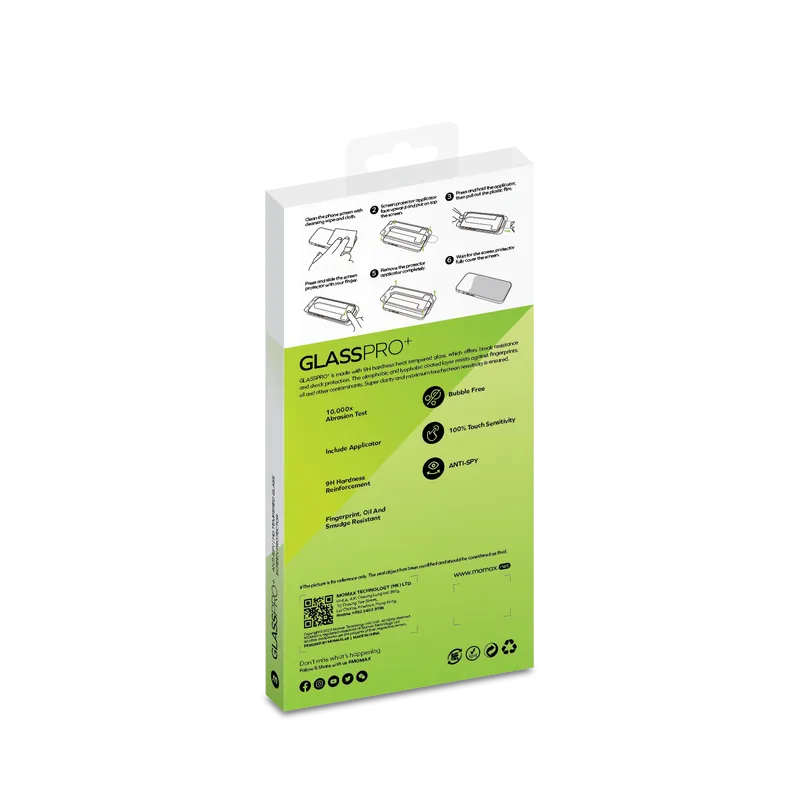 MOMAX GlassPro+ Anti SPY Privacy Screen Protector iPhone 15系列 防窺保護膜 PZAP231VD