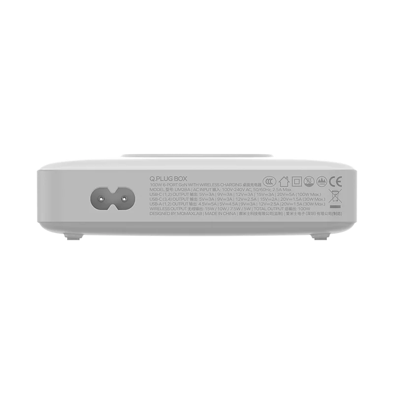 MOMAX Q.PLUG BOX GaN 100W六輸出連無線充桌面充電器 UM28