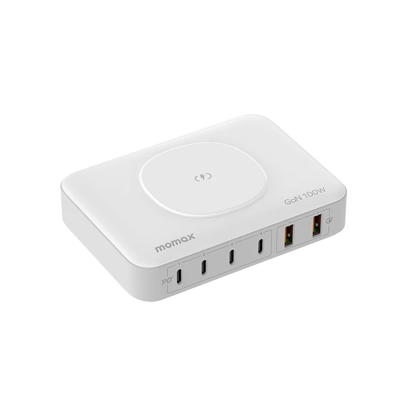 MOMAX Q.PLUG BOX GaN 100W六輸出連無線充桌面充電器 UM28