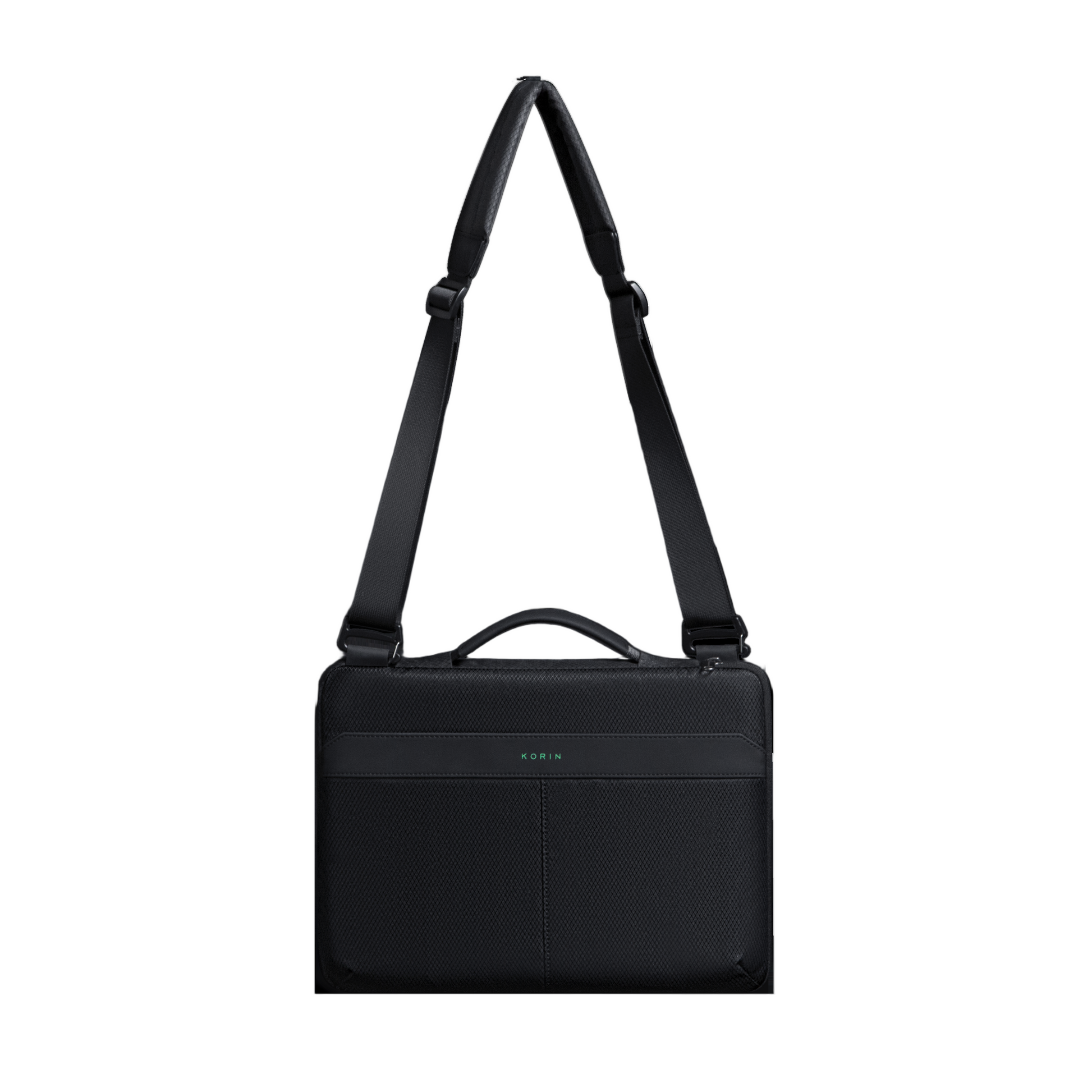 KORIN HiLite KY028 輕便手提電腦包 – 多口袋防水商務公文包黑色款式展示。