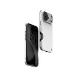 AULUMU 防震手機殼 白色款 正面與背面展示，iPhone 17 Pro 相容，鋁合金鏡頭框設計