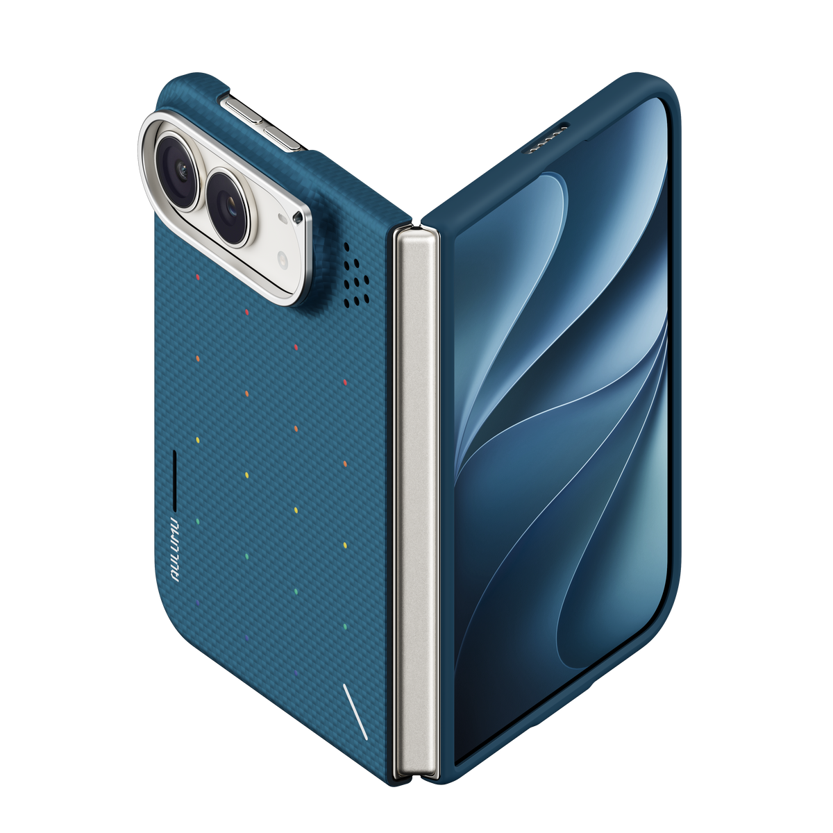探索 Aulumu 為 Apple 全新摺疊機 iPhone Duo 打造的專屬保護殼系列。採用頂級 Particle 芳綸纖維與未來感設計，完美兼容 MagSafe，提供極致輕薄與全面防護
