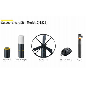 BAYU Outdoor Smart Kit 戶外智慧套裝｜多功能露營套裝，風扇、手電筒、行動電源