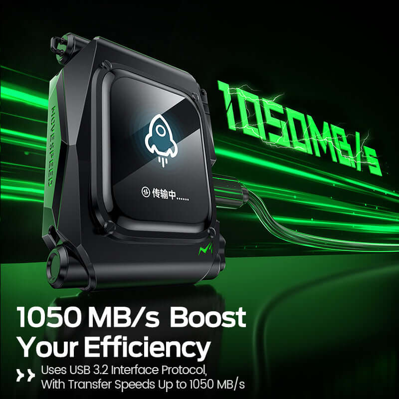 MOVESPEED ST10 SSD 支援 USB 3.2 Gen 2 接口，傳輸速度高達 1050MB/s