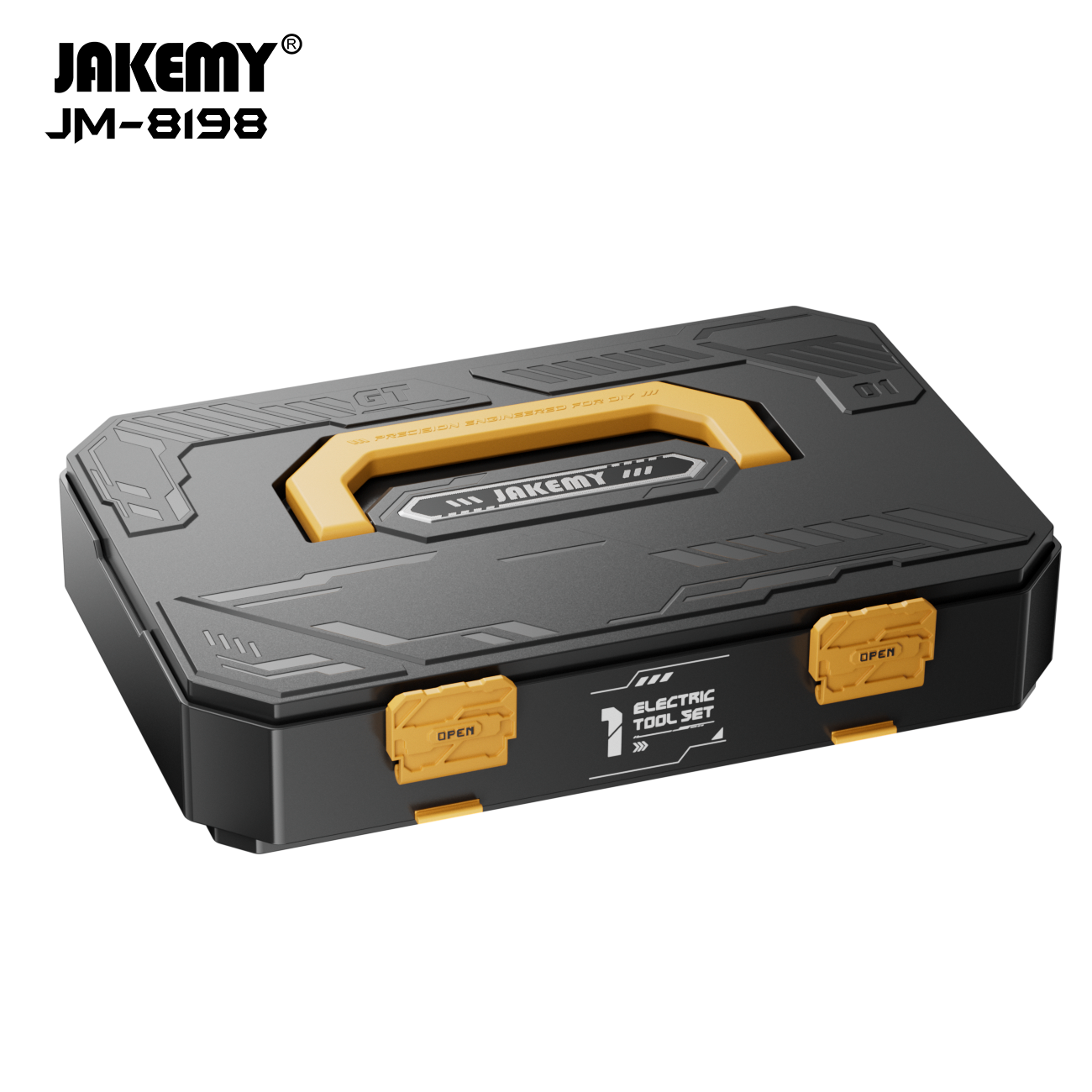 Jakemy JM-8198 電動扭力螺絲批套裝，135合1多功能設計，黑黃配色