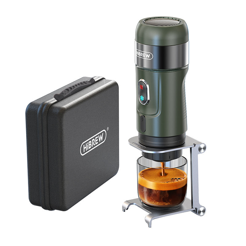 HiBREW H4B 無線便攜咖啡機，支援膠囊與咖啡粉，適合車載與戶外使用