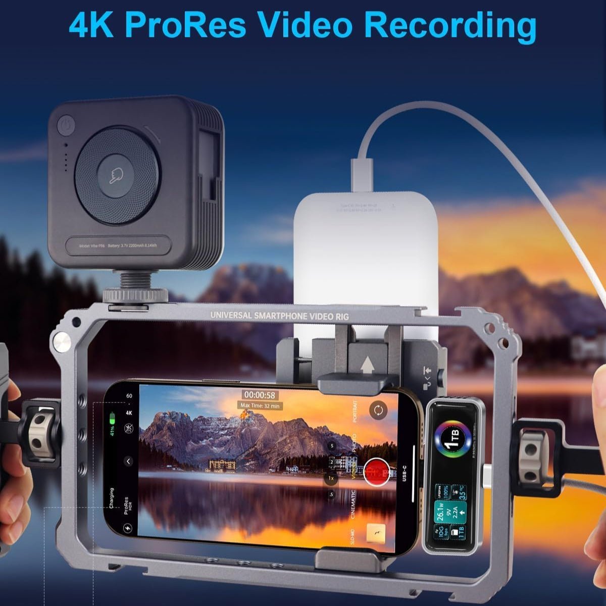4K ProRes 視頻支援場景：展示高速視頻編輯與存儲流程。