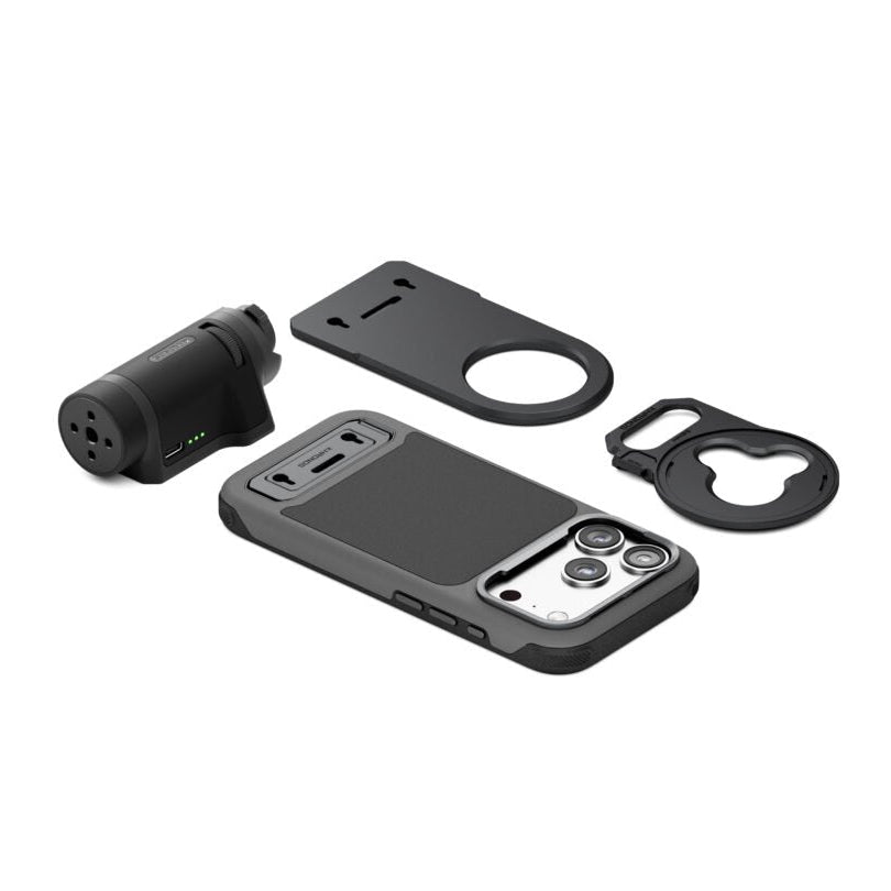 TILTA KHRONOS LITE iPhone 17 Pro/Pro Max 手持攝影套裝展示完整配件。