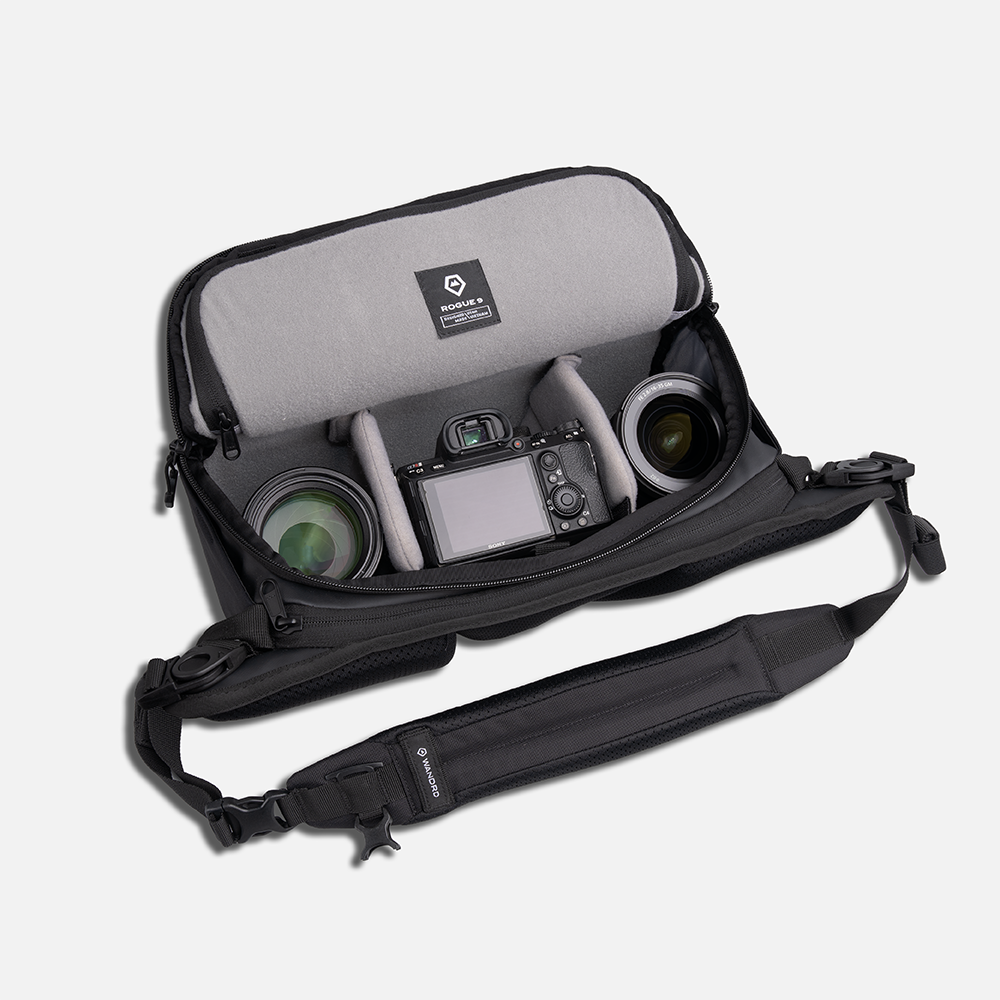 WANDRD ROGUE Sling V2 斜背包全系列顏色展示，適合日常及旅行使用。