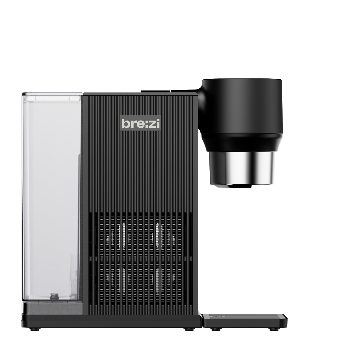 BREZI COLD 自動冷萃咖啡機，展示黑色鋁合金外觀與數字觸控屏設計。