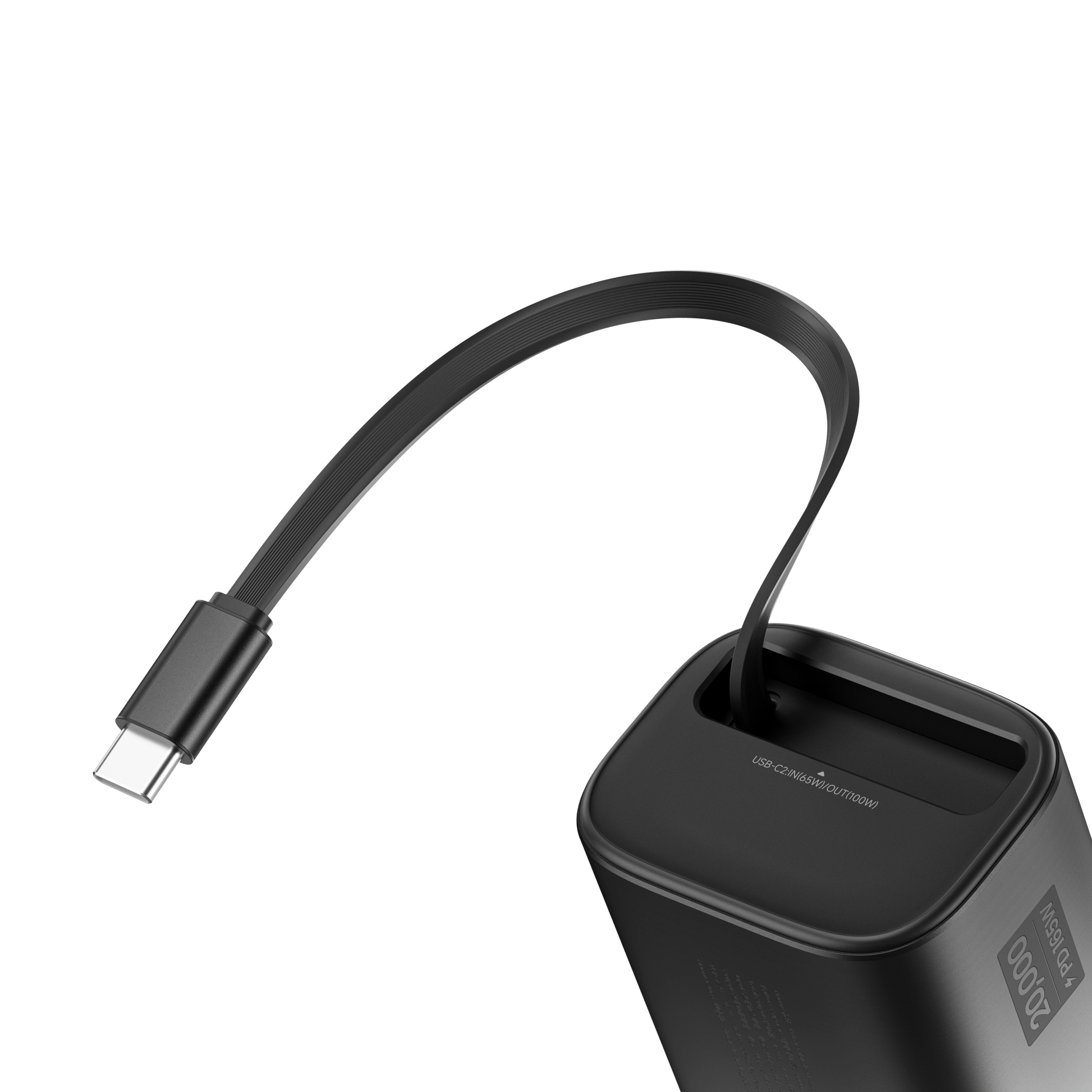 SHARGE Retractable 165 行動電源 - 內置 70cm 可伸縮 USB‑C 線 展示