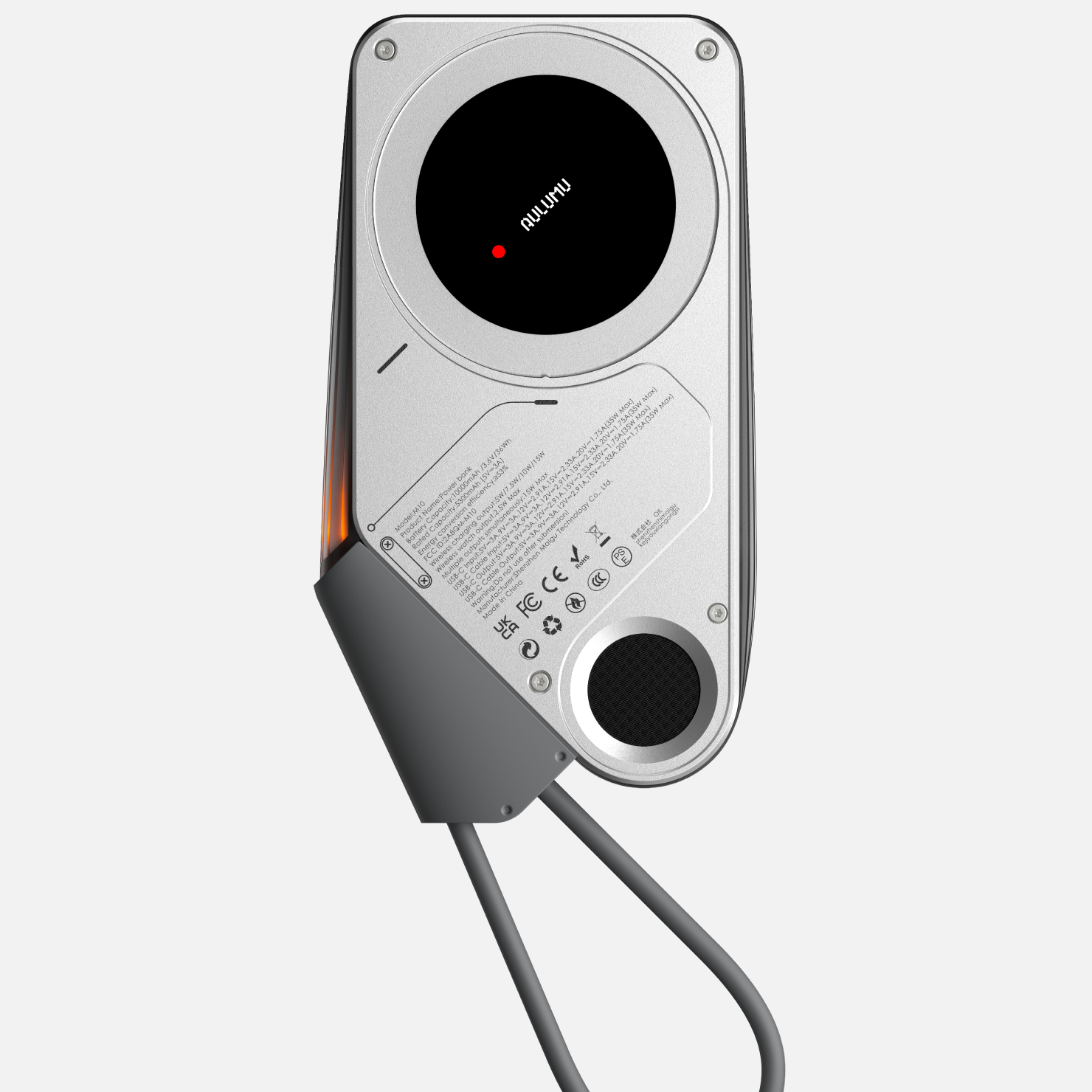 aulumu M10 10000mAh 隨身攜帶尺寸示意｜248g 輕量