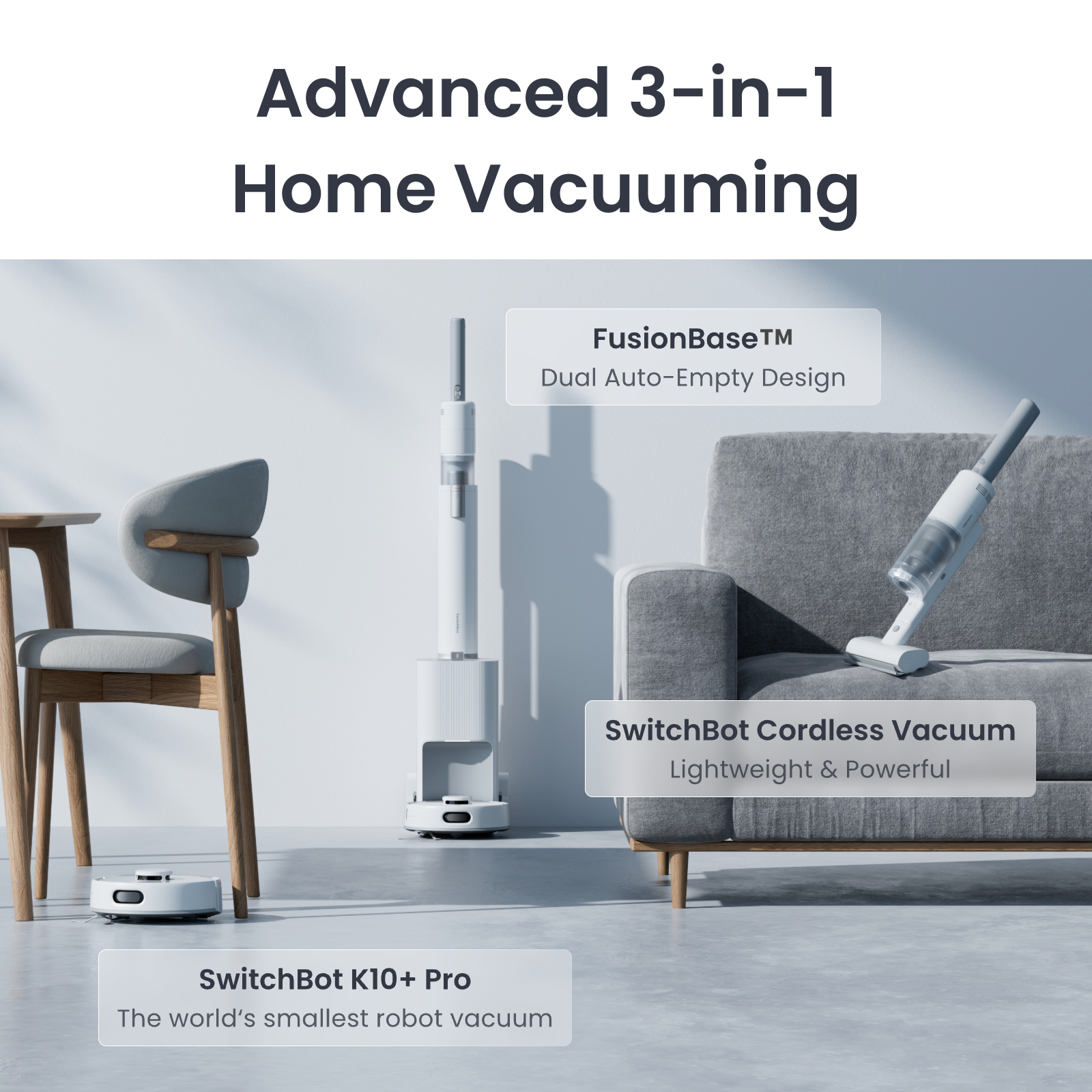 SWITCHBOT K10+ Pro Combo 機械人吸塵＋無線手提吸塵