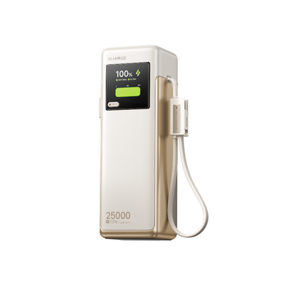 SHARGE HyperTower 170W 行動電源｜25000mAh 大容量｜內置雙 USB‑C 線