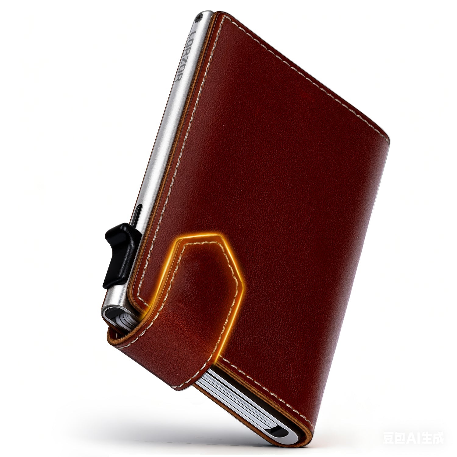 LORZOR Mens Leather Wallet GM4 真皮彈卡銀包