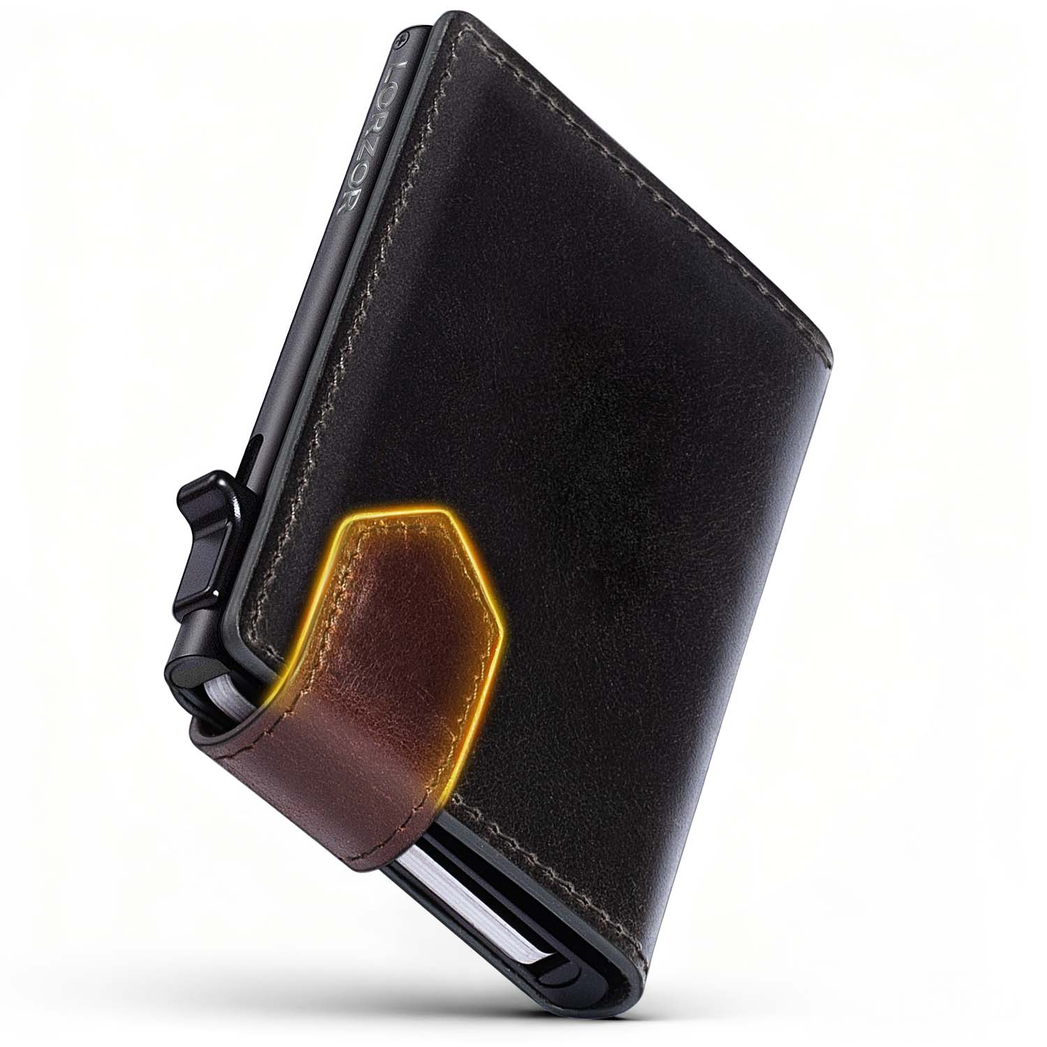 LORZOR Mens Leather Wallet GM4 真皮彈卡銀包