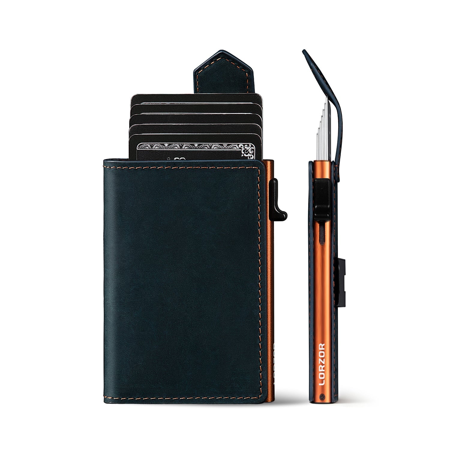 LORZOR Mens Leather Wallet GM4 真皮彈卡銀包