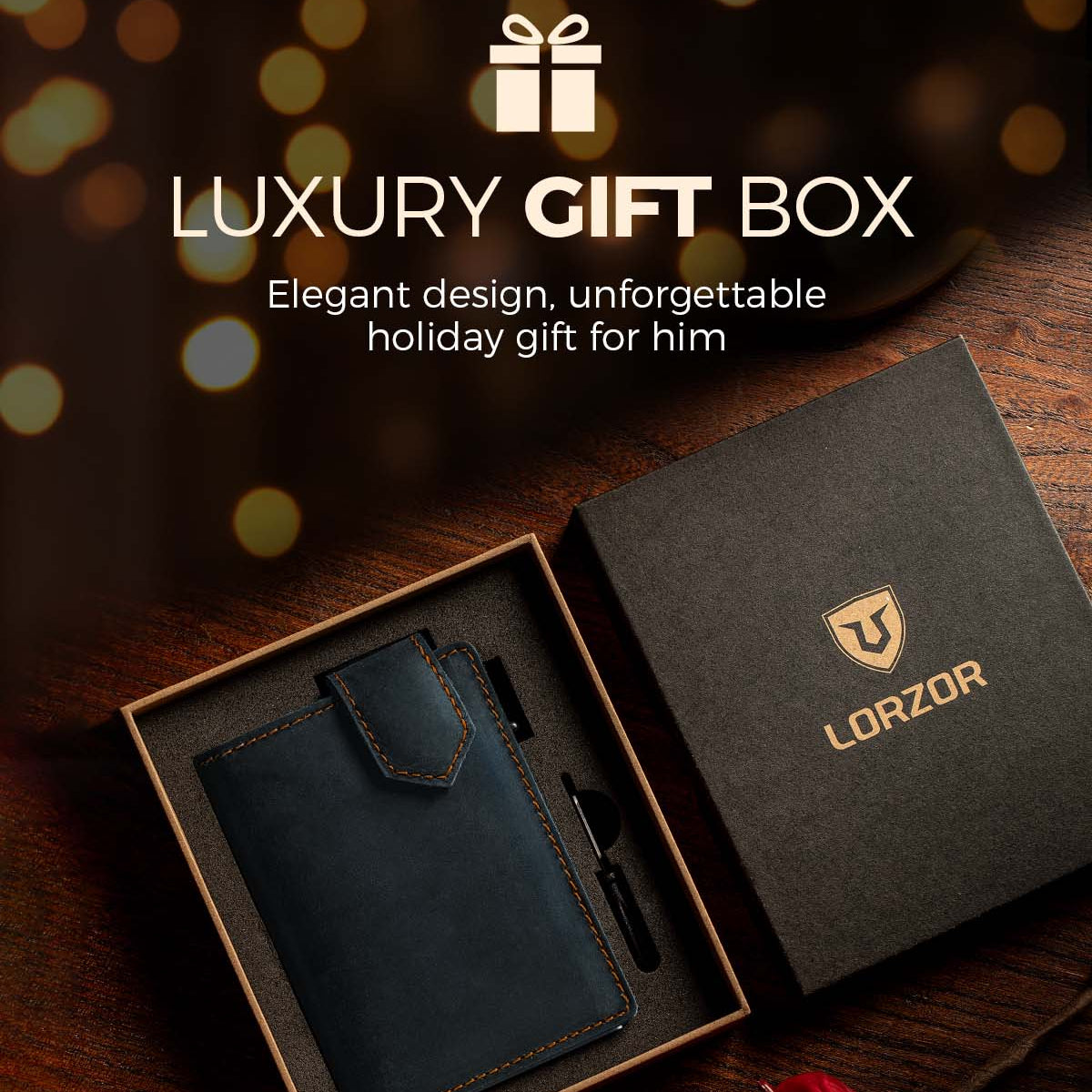 LORZOR Mens Leather Wallet GM4 真皮彈卡銀包